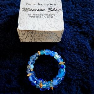 Adjustable blue stone bracelet